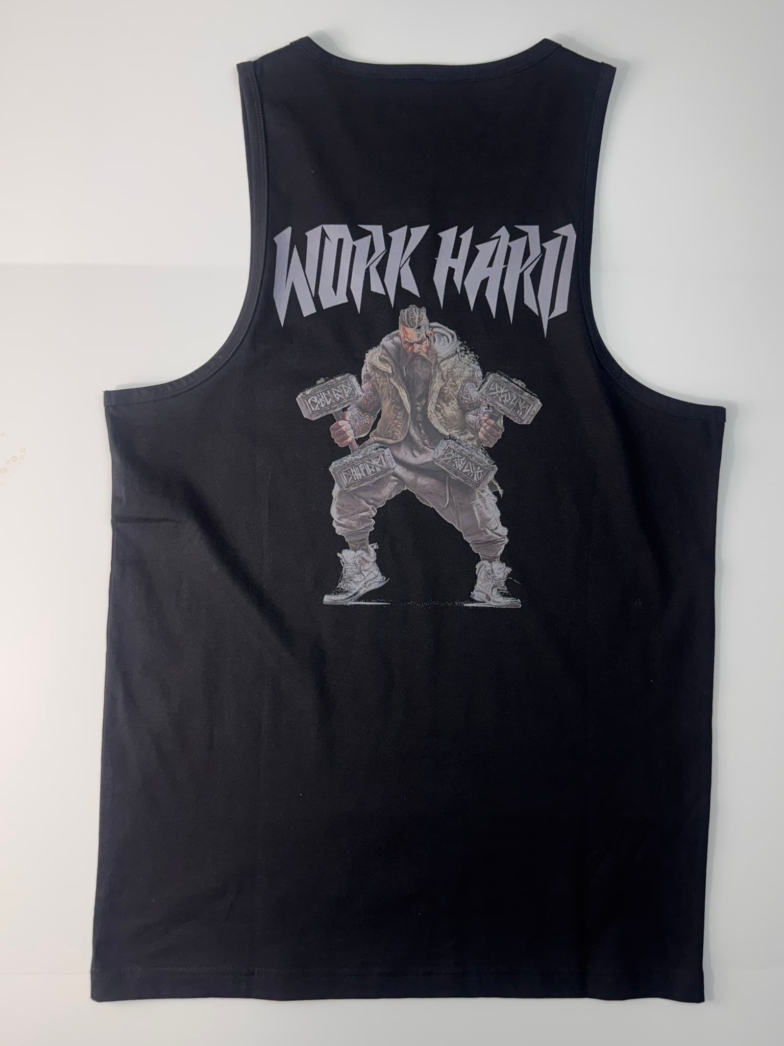 Shirt-Tank top Work Hard Black